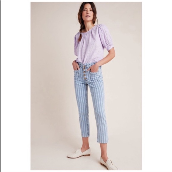 Anthropologie Denim - NEW Anthro Pilcro High Rise Striped Acid Wash Jean